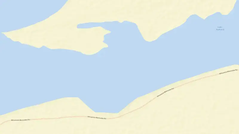 Road map of Lake Wetherell reservoir, New South Wales, Australia