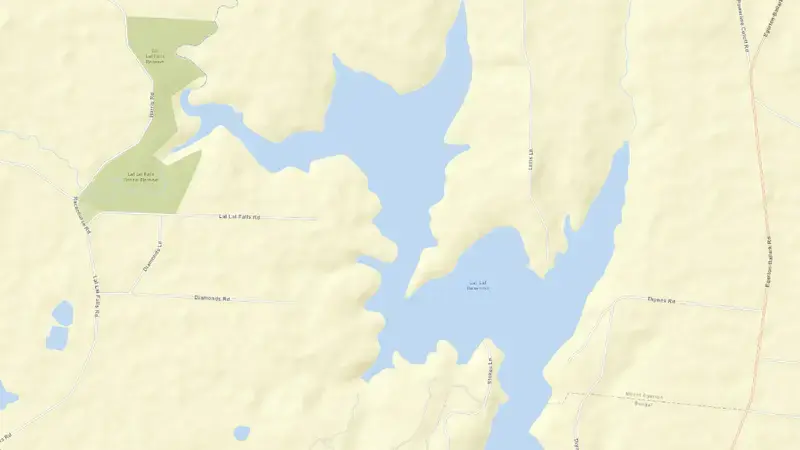 Road map of Lal Lal reservoir, Victoria, Australia