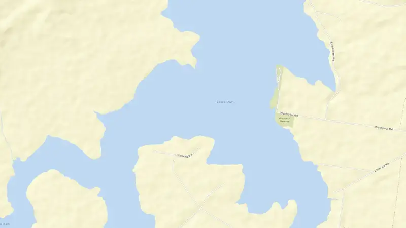 Road map of Leslie reservoir, Queensland, Australia