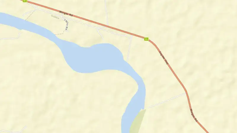 Road map of Lock 2 - Waikerie reservoir, South Australia, Australia