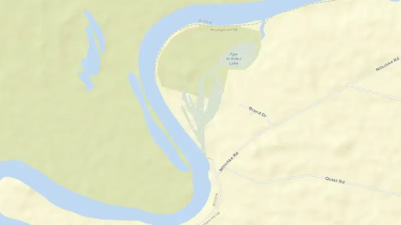 Road map of Lock 4 - Bookpurnong reservoir, South Australia, Australia