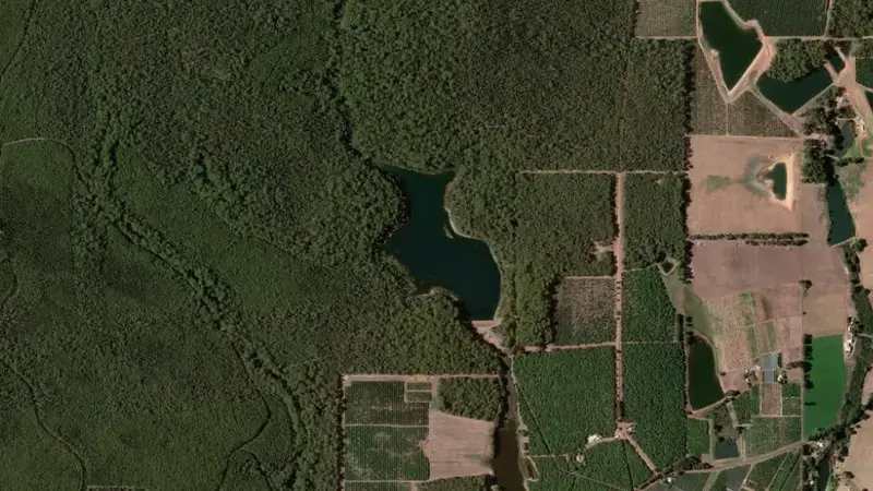 Satellite view of Manjimup reservoir, Western Australia, Australia