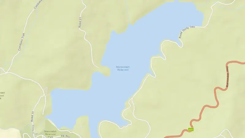 Road map of Maroondah reservoir, Victoria, Australia