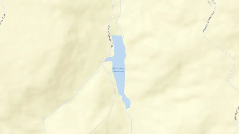 Road map of McCall Say Reservoir reservoir, Victoria, Australia