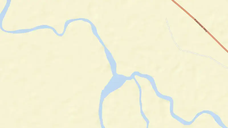 Road map of Mollee Weir reservoir, New South Wales, Australia