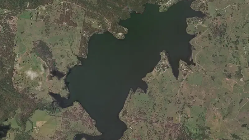 Satellite view of Moogerah reservoir, Queensland, Australia