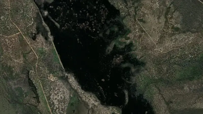 Satellite view of Moora Moora Reservoir reservoir, Victoria, Australia