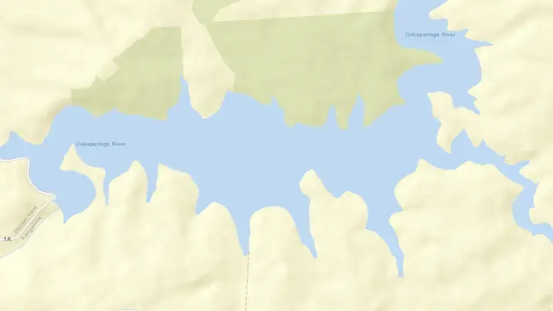 Road map of Mount Bold reservoir, South Australia, Australia
