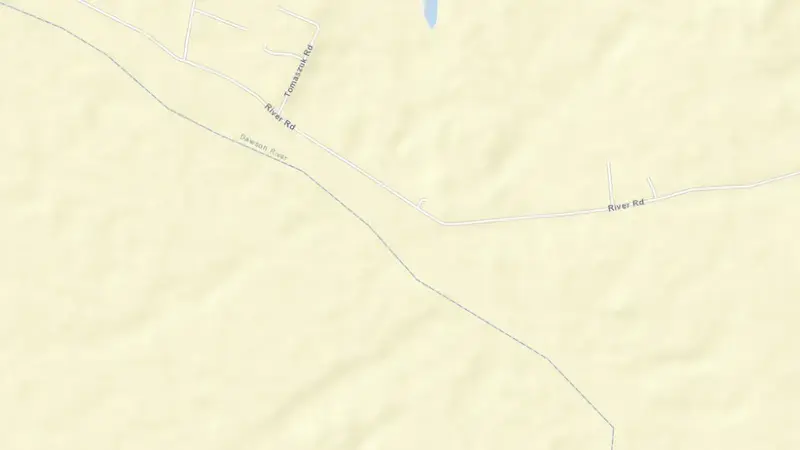 Road map of Moura Weir reservoir, Queensland, Australia