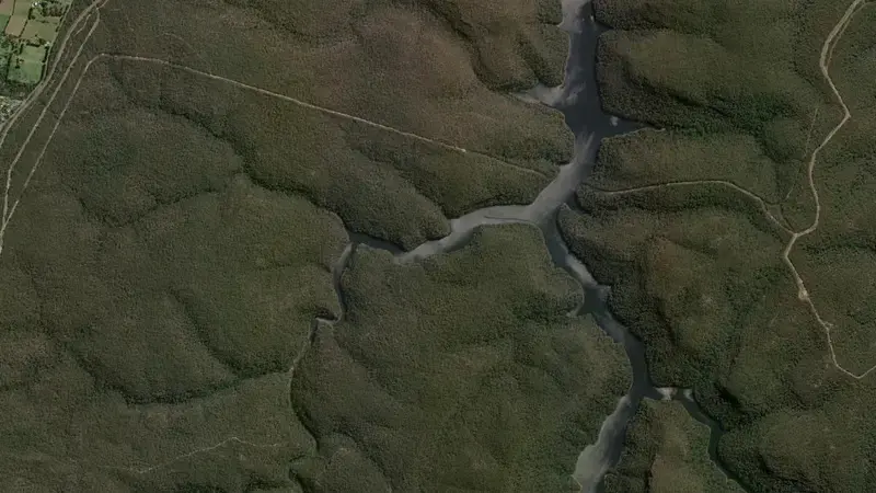 Satellite view of Nepean reservoir, New South Wales, Australia