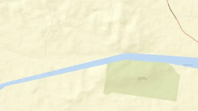 Road map of Paradise reservoir, Queensland, Australia