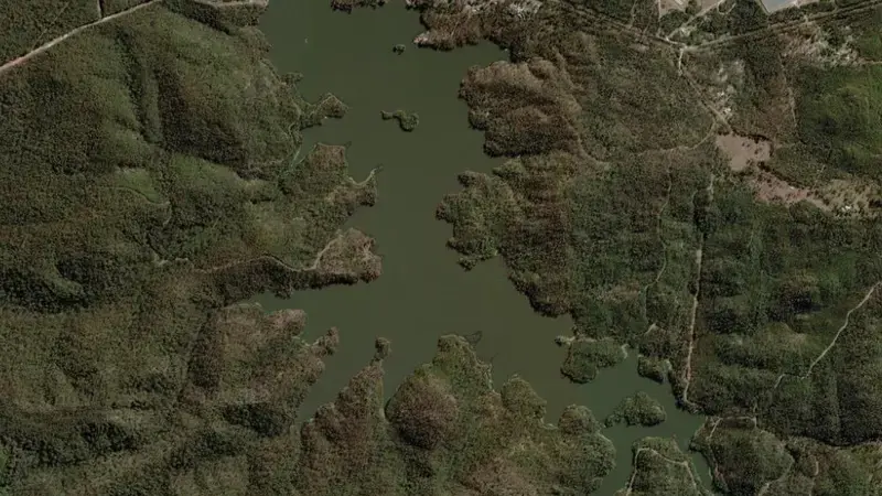 Satellite view of Perseverance reservoir, Queensland, Australia