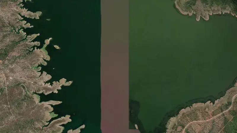 Satellite view of Peter Faust reservoir, Queensland, Australia