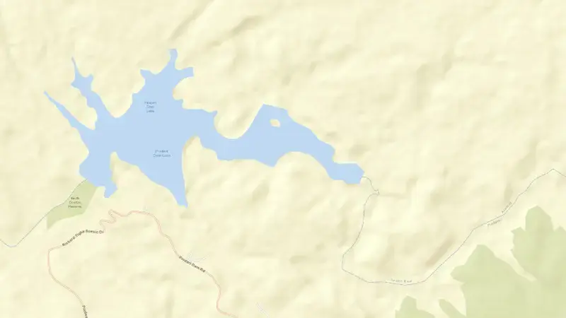 Road map of Pindari reservoir, New South Wales, Australia