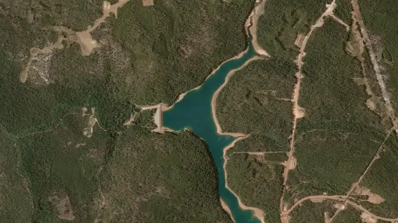 Satellite view of Samson Brook reservoir, Western Australia, Australia