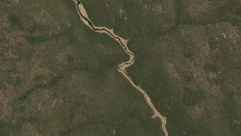 Satellite view of Serpentine Pipehead reservoir, Western Australia, Australia