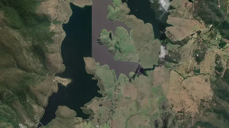 Satellite view of Somerset reservoir, Queensland, Australia