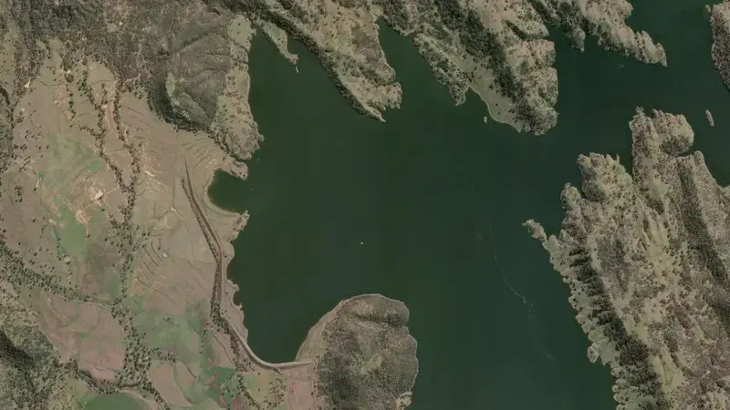 Satellite view of Split Rock reservoir, New South Wales, Australia
