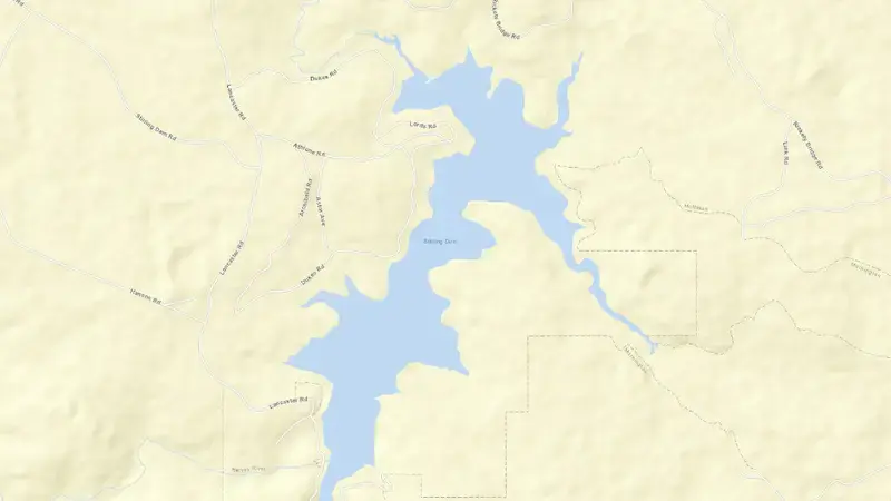 Road map of Stirling reservoir, Western Australia, Australia