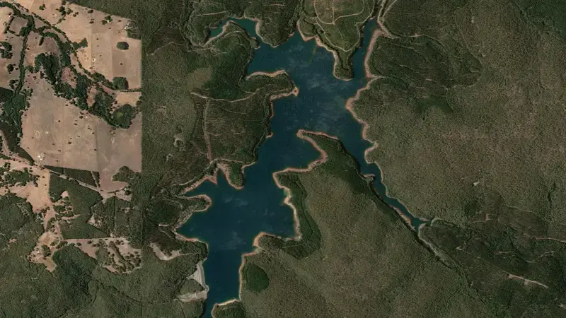 Satellite view of Stirling reservoir, Western Australia, Australia