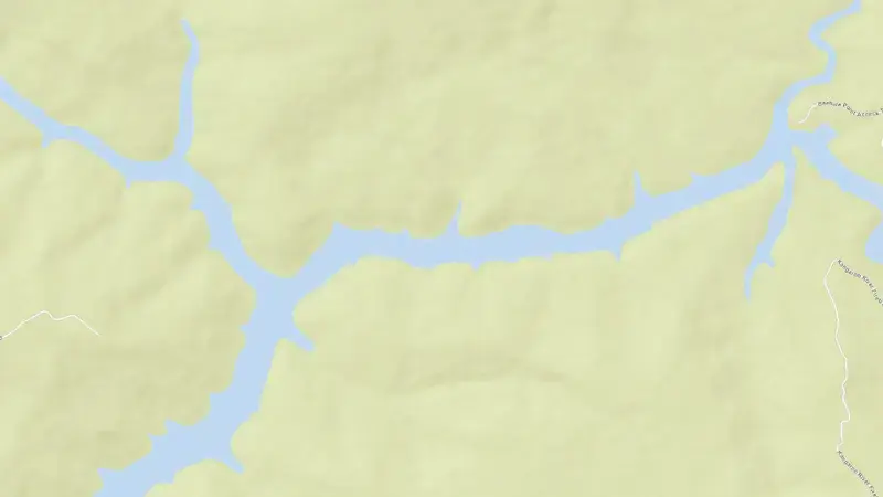 Road map of Tallowa reservoir, New South Wales, Australia