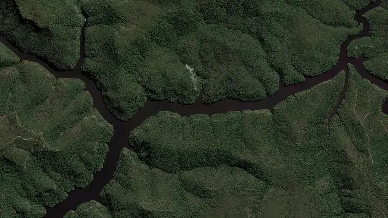Satellite view of Tallowa reservoir, New South Wales, Australia