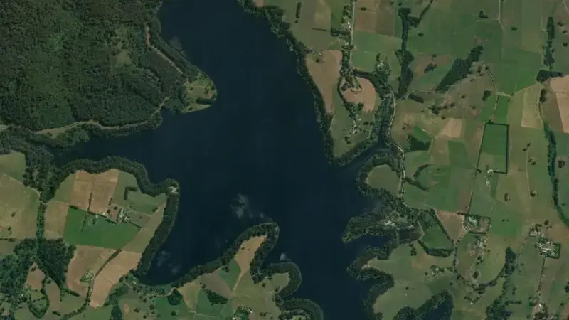 Satellite view of Tarago reservoir, Victoria, Australia