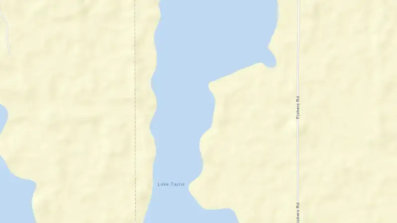 Road map of Taylors Lake reservoir, Victoria, Australia