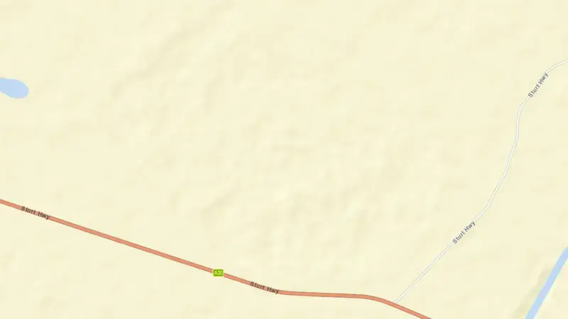 Road map of Tombullen reservoir, New South Wales, Australia
