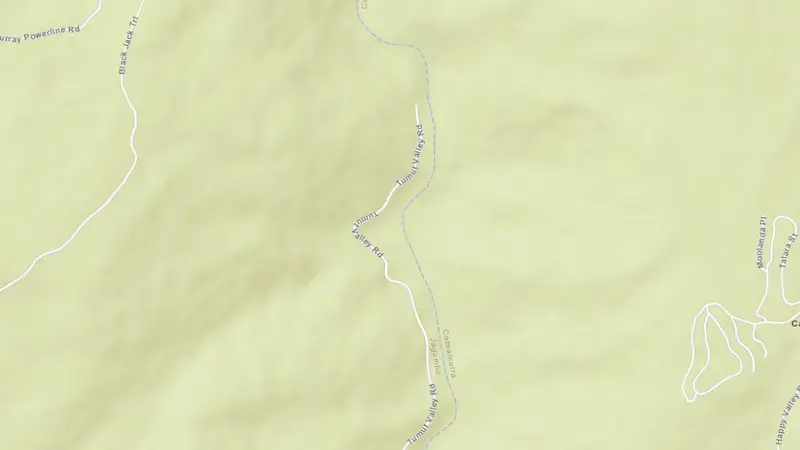 Road map of Tumut 2 reservoir, New South Wales, Australia