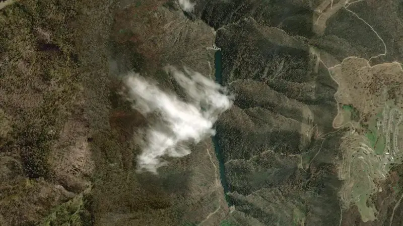 Satellite view of Tumut 2 reservoir, New South Wales, Australia