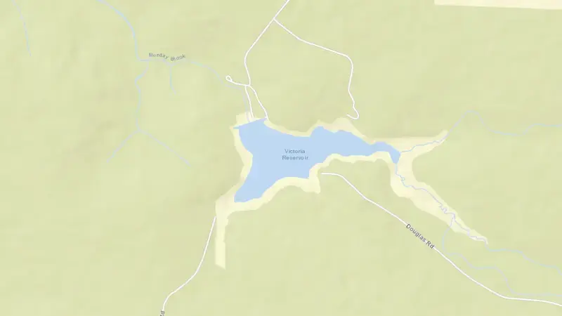 Road map of Victoria reservoir, Western Australia, Australia