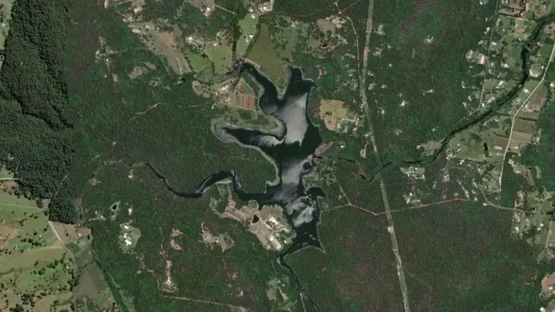 Satellite view of Wappa reservoir, Queensland, Australia