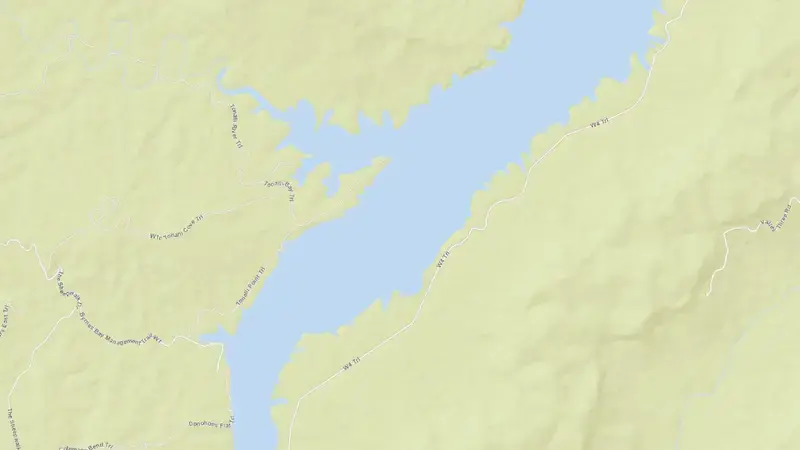 Road map of Warragamba reservoir, New South Wales, Australia