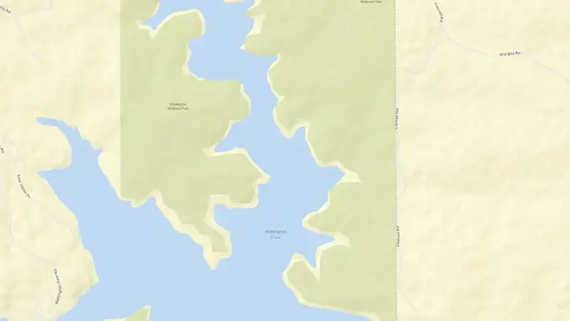 Road map of Wellington reservoir, Western Australia, Australia