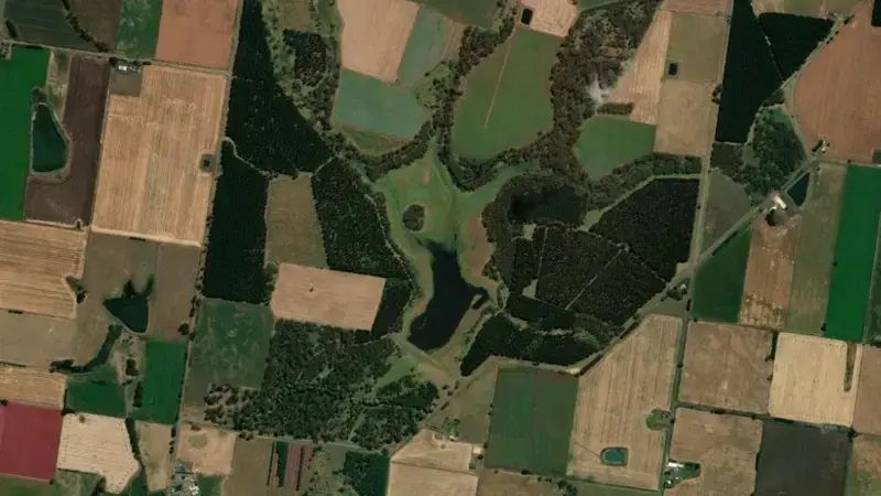 Satellite view of Wilsons reservoir, Victoria, Australia