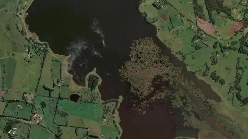 Satellite view of Wingecarribee reservoir, New South Wales, Australia