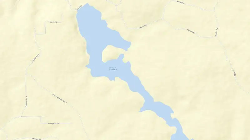 Road map of Wungong reservoir, Western Australia, Australia