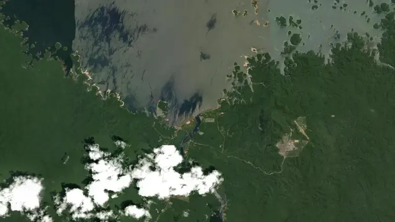 Satellite view of BALBINA reservoir, Amazonas, Brazil