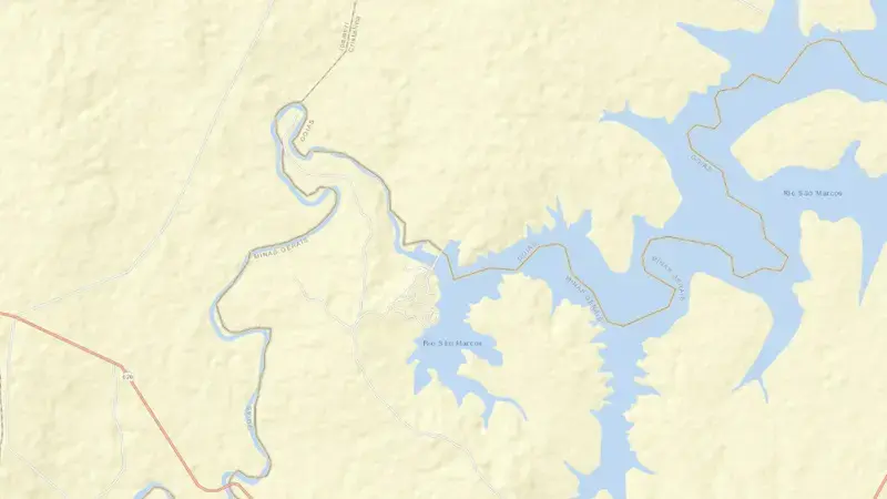 Road map of BATALHA reservoir, Goiás, Brazil