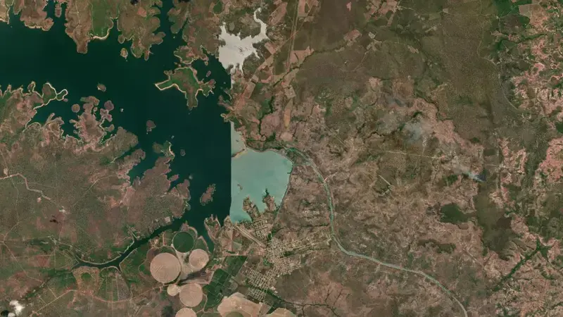 Satellite view of BOA ESPERANÇA reservoir, Piauí, Brazil