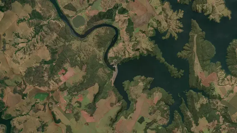 Satellite view of C.BRANCO-2 reservoir, Minas Gerais, Brazil