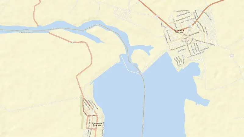 Road map of C. DOURADA reservoir, Minas Gerais, Brazil
