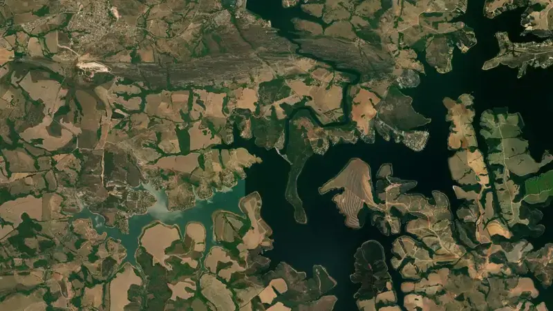 Satellite view of CAMARGOS reservoir, Minas Gerais, Brazil
