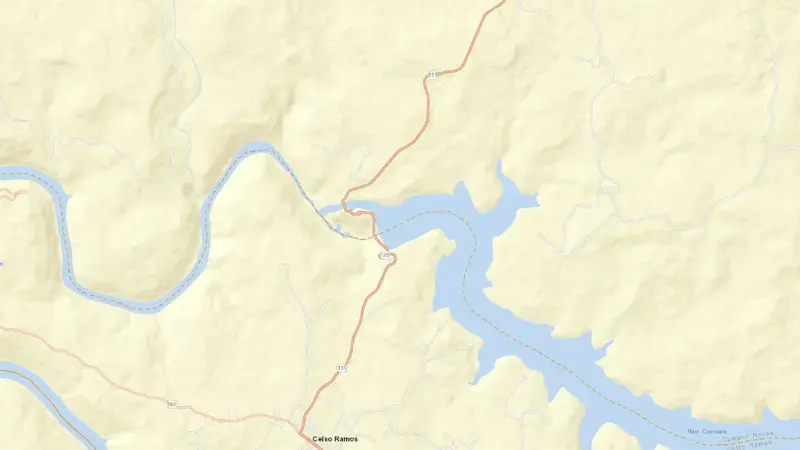 Road map of CAMPOS NOVOS reservoir, Santa Catarina, Brazil