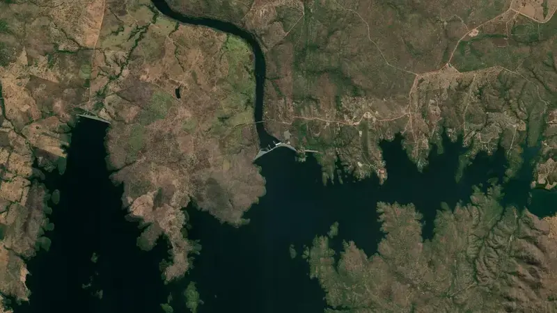 Satellite view of CANA BRAVA reservoir, Goiás, Brazil