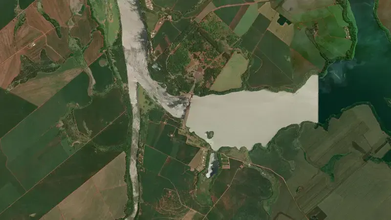 Satellite view of CANOAS I reservoir, Paraná, Brazil