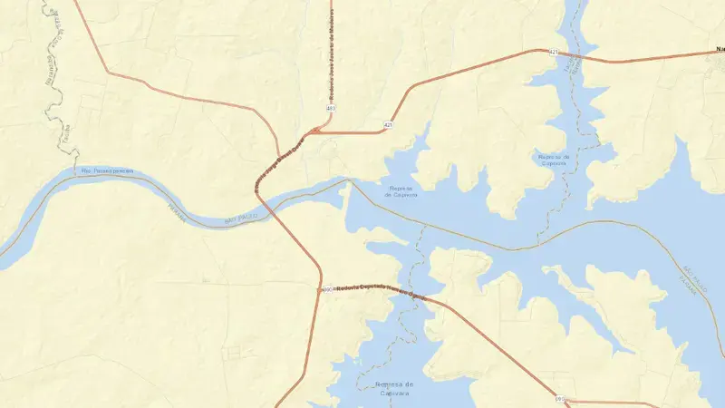 Road map of CAPIVARA reservoir, São Paulo, Brazil