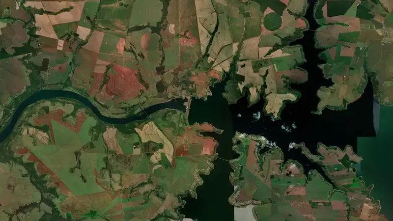 Satellite view of CAPIVARA reservoir, São Paulo, Brazil