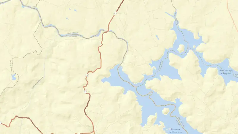 Road map of CHAVANTES reservoir, São Paulo, Brazil